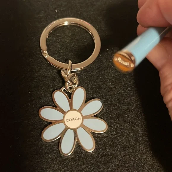 Coach Flower Keychain and Pen Set - Picture 3 of 5